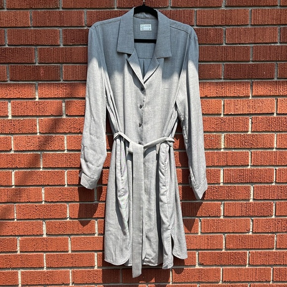 Frank and Oak Size L Belted Shirt Dress - Picture 2 of 5